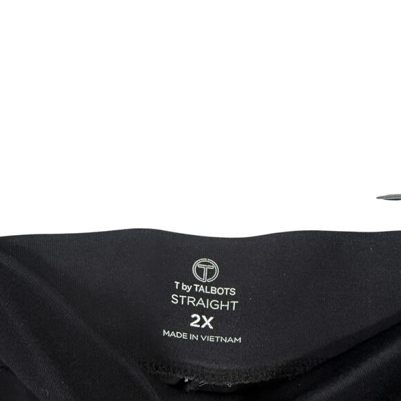 T by Talbots Straight Leg Pull On Pants Black Stretch Casual Womens Plus Size 2x - Picture 3 of 5